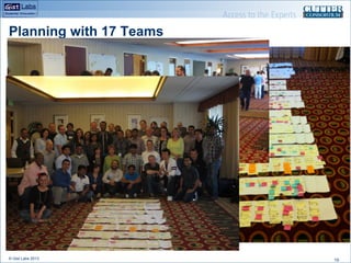 Planning with 17 Teams

n  Three month quarterly planning
n  6 sprints, 2 weeks long
n  Programs and dependencies

© Gist Labs 2013

19

 