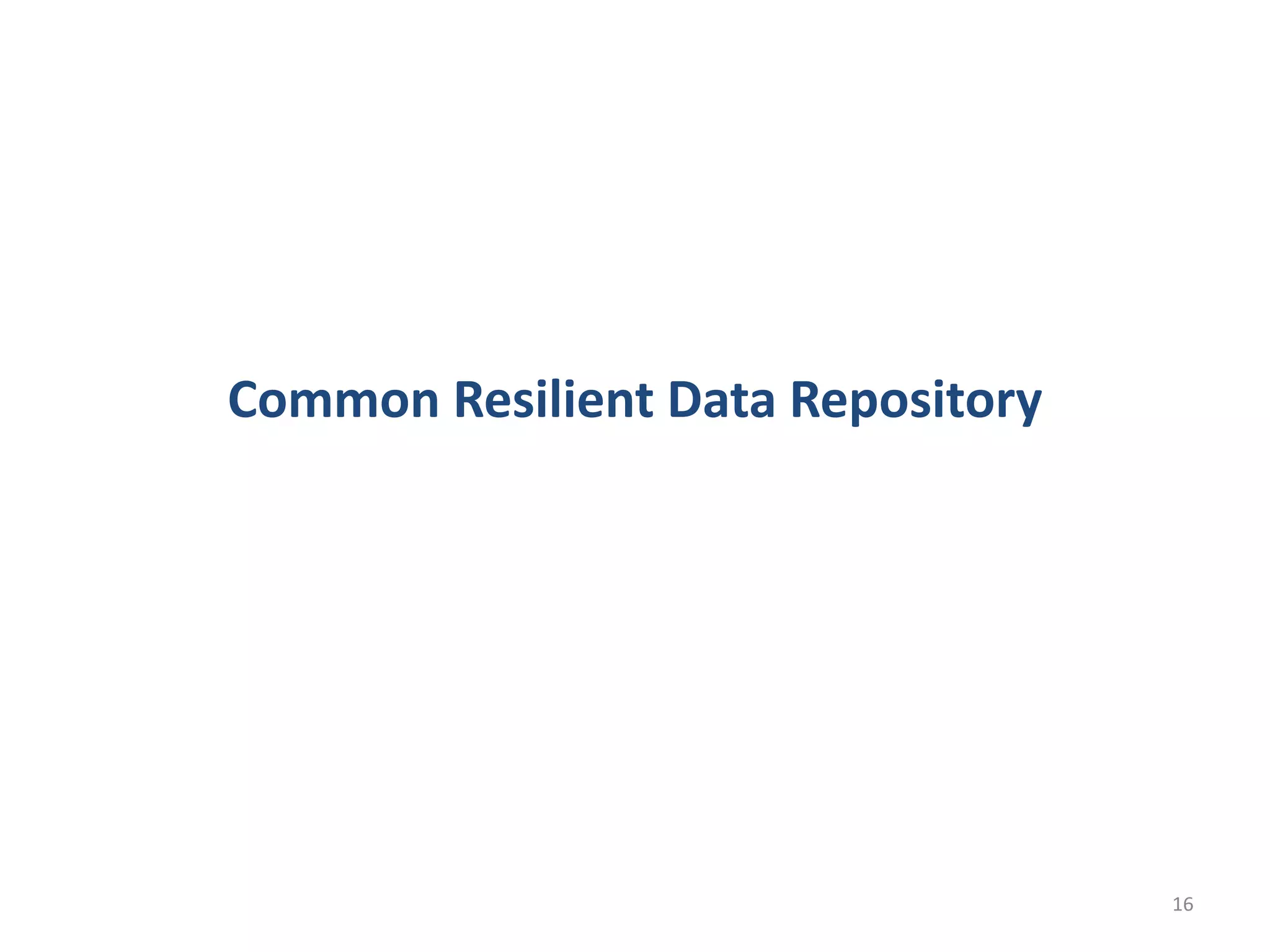 Common Resilient Data Repository




                                   16
 