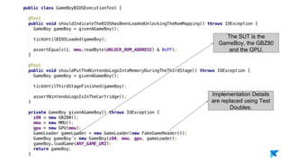 Pedro V. Gómez Sánchez - pedro@karumi.com - @pedro_g_s - github.com/pedrovgs
Check the state of the
software at the end of
the test execution
 