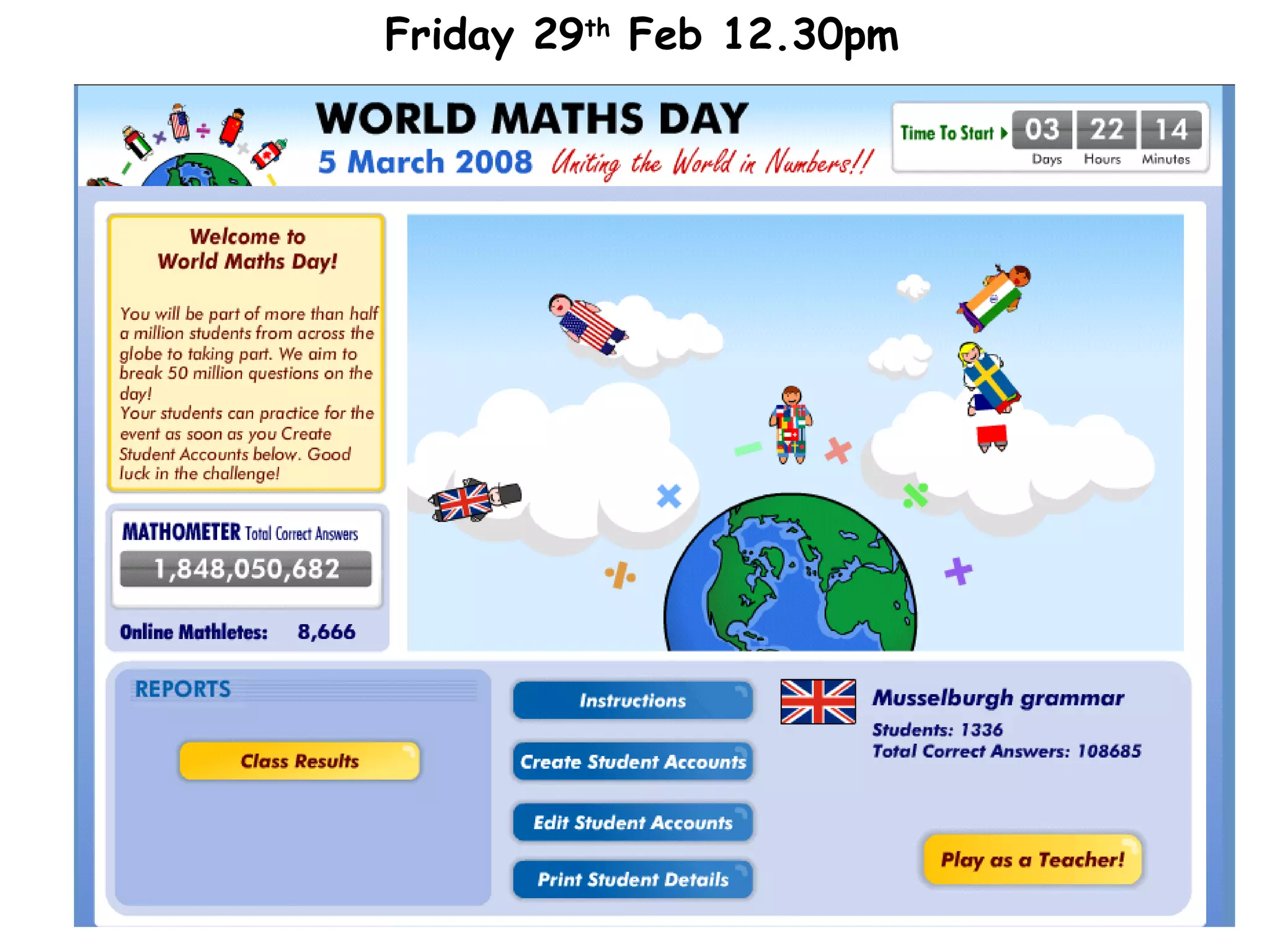 Friday 29 th  Feb 12.30pm 