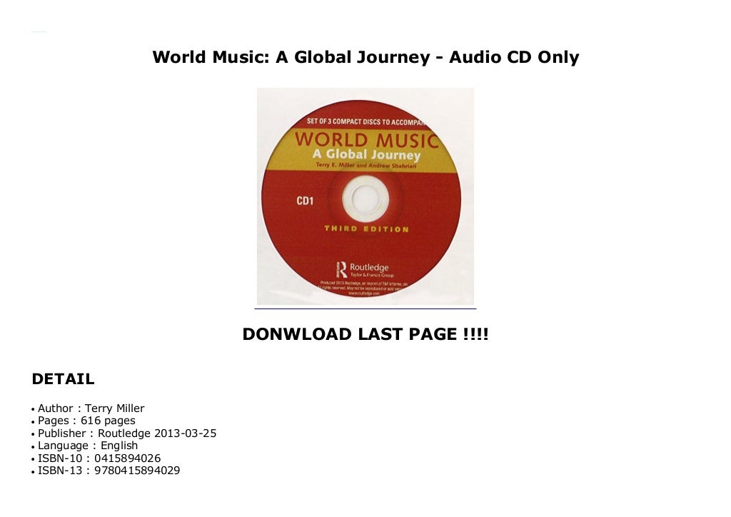 World Music A Global Journey Audio CD Only