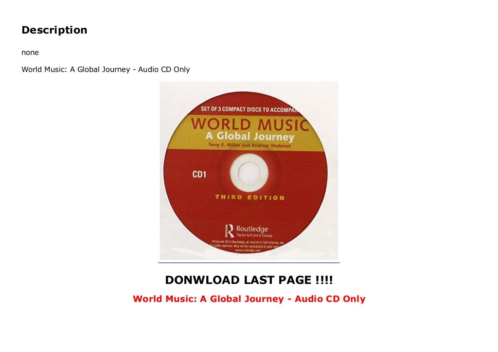 World Music A Global Journey Audio CD Only