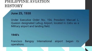 PHILIPPINE AVIATION
HISTORY
 