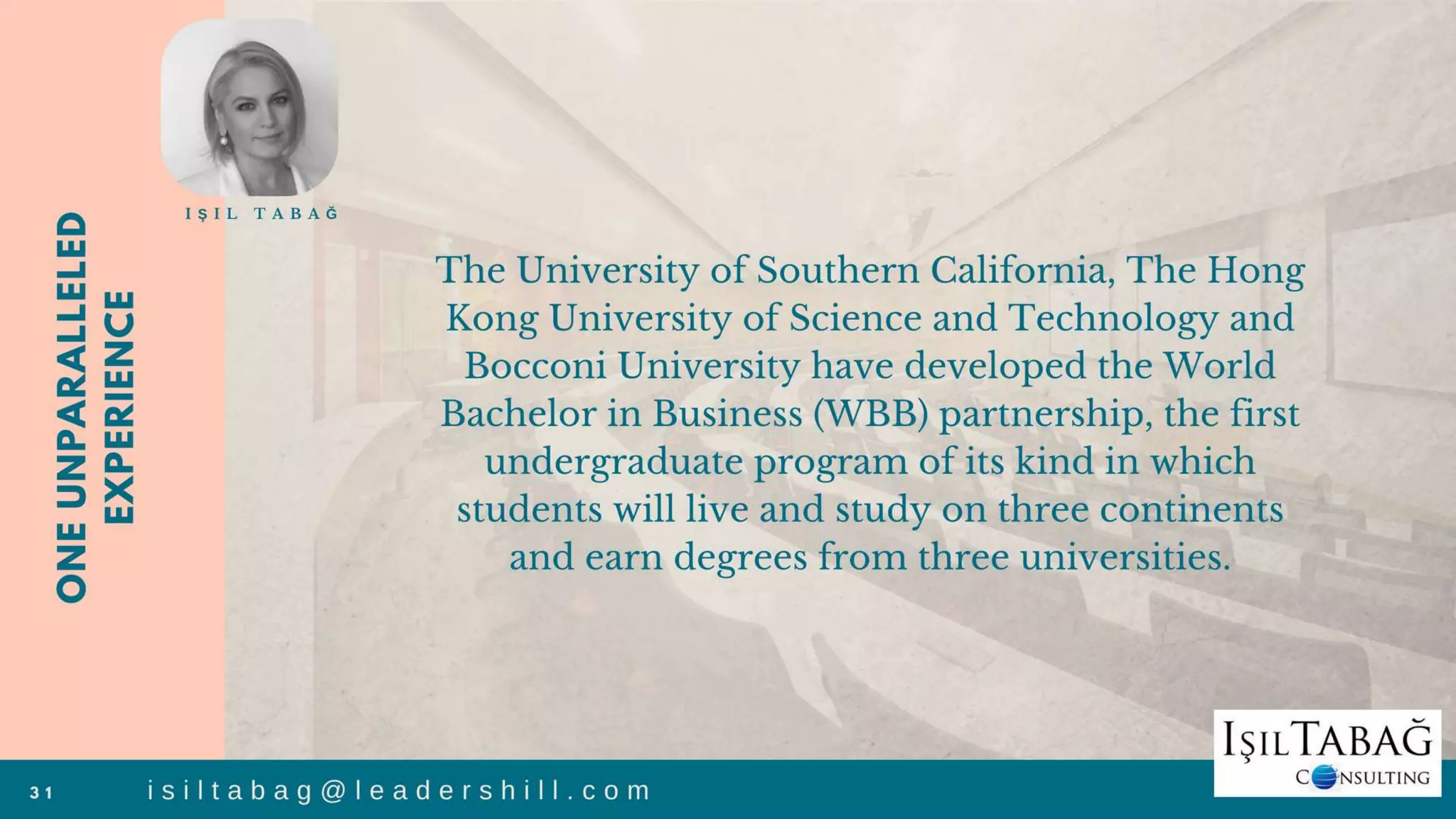 WORLD BACHELOR IN BUSINESS - Undergraduate Program
