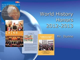 World History
                                                                                                                  Honors
                                                                                                              2012-2013
                               World Research 2008
                                               Mr. Dunne
                    Guidelines for the Freshman Research Project




                                                                                                                  Mr. Dunne
                                                                          We will spend the bulk of the
                                                                          winter term working on a
                                                                          research project, which will
                                                                          result in a 6- to 7-page, fully
                                                                          documented research paper
                                                                          and a six- to eight-minute oral
                                                                          presentation. As a class, we
                                                                          will decide what region of the
                                                                          world we will explore. During
                                                                          the first two weeks of class we
                                                                          will learn about the research
                                                                          process and read some
                                                                          background information about
                                                                          the region we choose from
                                                                          some basic sources. By the
                                                                          middle of the second week,
                                                                          each student should have a
Poster designed for “Expo 1967,” Montreal, Canada, 1967.                  working research topic to
  Found at The Canadian Design Resource , “Expo 67”                       pursue for the duration of the
<http://www.canadiandesignresource.ca/ officialgallery/?cat=48&paged=3>   term.

The research project will be broken into a number of different components with deadlines
occuring as we go. It is crucial that you keep pac e, meet your deadlines, and follow directions
carefully. If your early preparation is thorough and accurate, the end product often comes
together painlessly. If your early preparation is incomplete and sketchy, the end product can
be unbelievably difficult. Former students regularly offer this advice when they evaluate the
project at the end: “Follow directions and meet your deadlines!”

On the back of this sheet you will find a list of graded steps with their approximate due dates.
I will provide you with weekly calendars as we go. A mong the requirements for the project
are: topic and statement of purpose; tentative thesis statement; bibliographic evaluations (at
least six sources of at least four different types, and no more than two internet sites, b oth of
which will need my approval); note cards (at least 40 cards from at least six sources); an
outline; a first draft; a final draft six to seven pages in length; full documentation, including a
bibliography and footnotes/ endnotes; and a fully documente d slide show oral presentation.

***Be sure to keep all the material you produce and that I return to you. You will need
to turn in all your materials with the final draft. You will receive detailed weekly schedules
outlining our work as we go, and you will receive more detailed explanations of the different
elements of the project as we proceed.
 