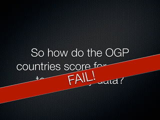 So how do the OGP
countries score for access
           FA
   to company IL! data?
 