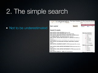 2. The simple search

Not to be underestimated
 
