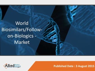 Published Date : 3 August 2015
World
Biosimilars/Follow-
on-Biologics -
Market
 