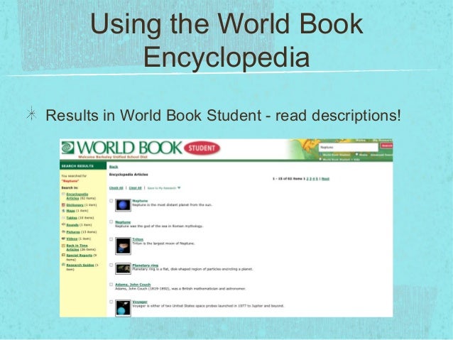 Using the World Book Encyclopedia with 4th graderes