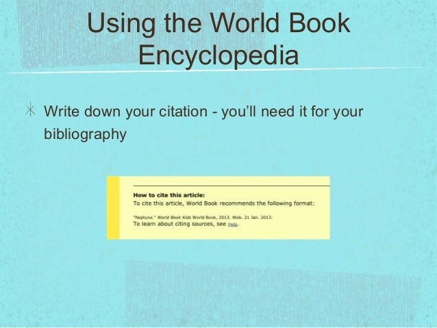 How to write bibliography for encyclopedia