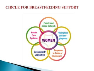 HEALTH CARE SYSTEMS:
This includes a multitude of opportunities to
support breast feeding. These opportunities
range from ...