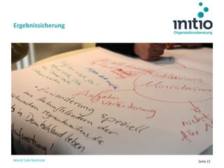 World Café Methode Seite 21
Ergebnissicherung
 