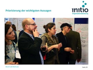 World Café Methode Seite 24
Priorisierung der wichtigsten Aussagen
 