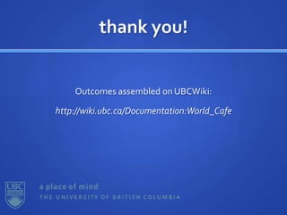 World Cafe: What Is an Ideal Learning Environment? | PPTX
