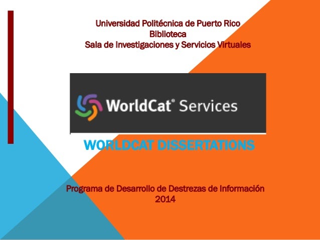 Worldcat dissertations