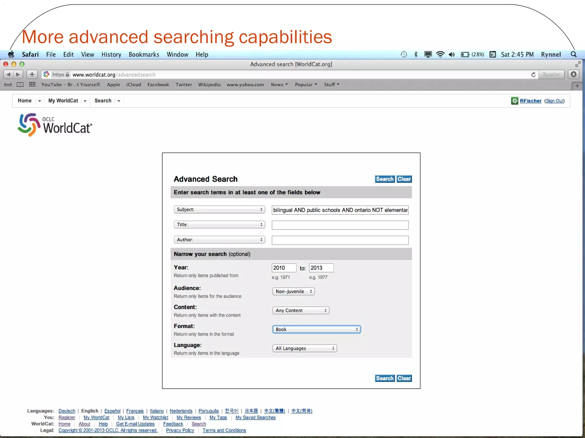 More advanced searching capabilities
 
