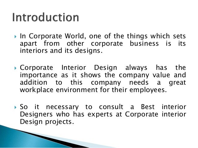 World Class Corporate Interior Design Service From Leading Company In