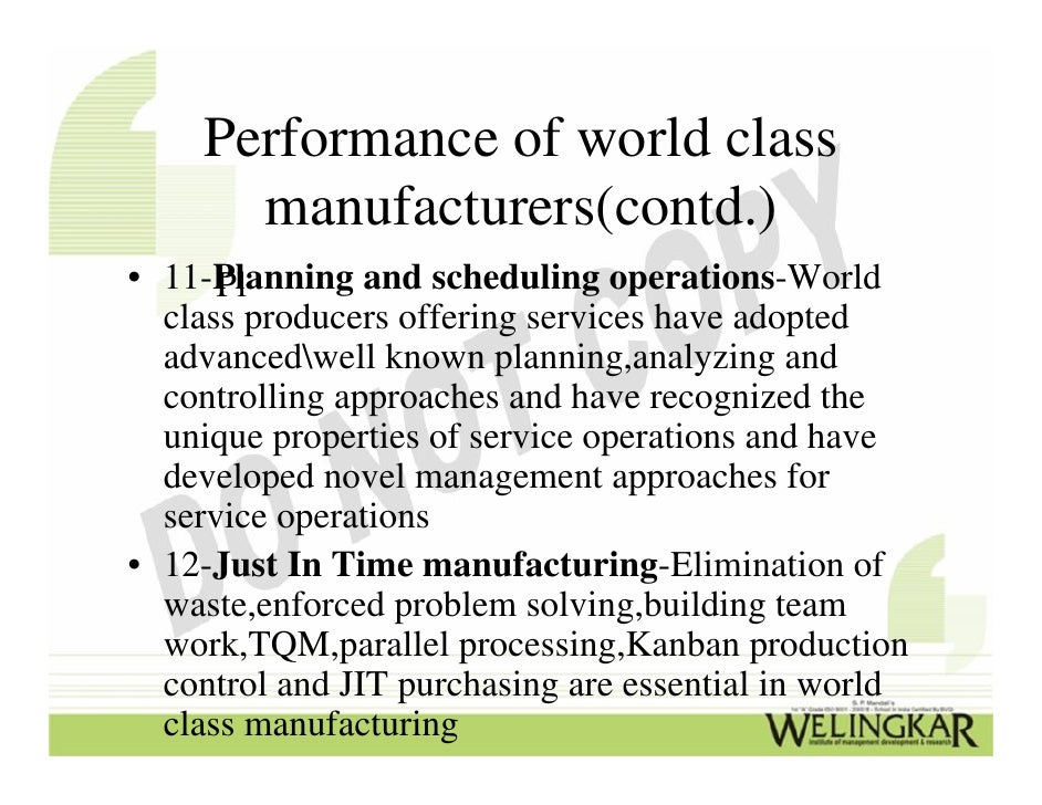 World Class Manufacturing