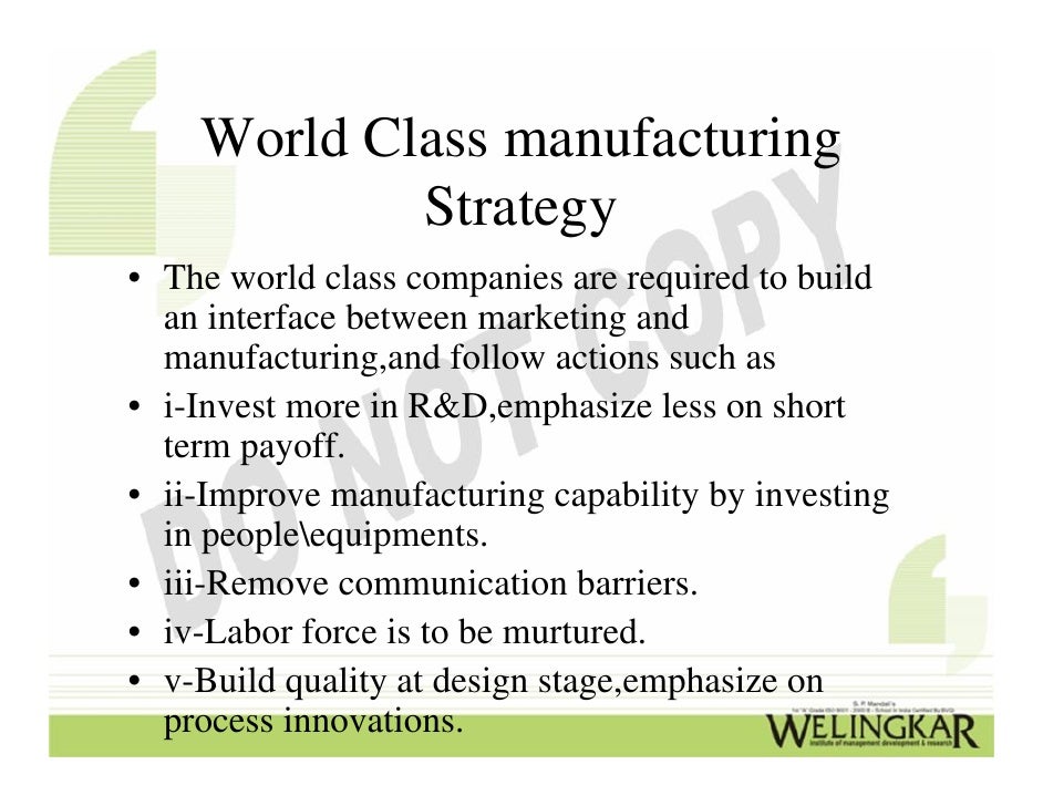 World Class Manufacturing