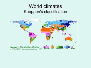 World climates
Koeppen’s classification
 