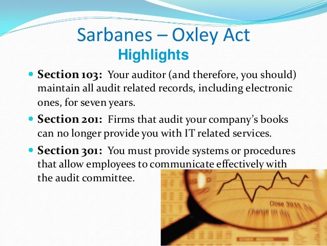 sarbanes oxley act sox sarbanes oxley act sox