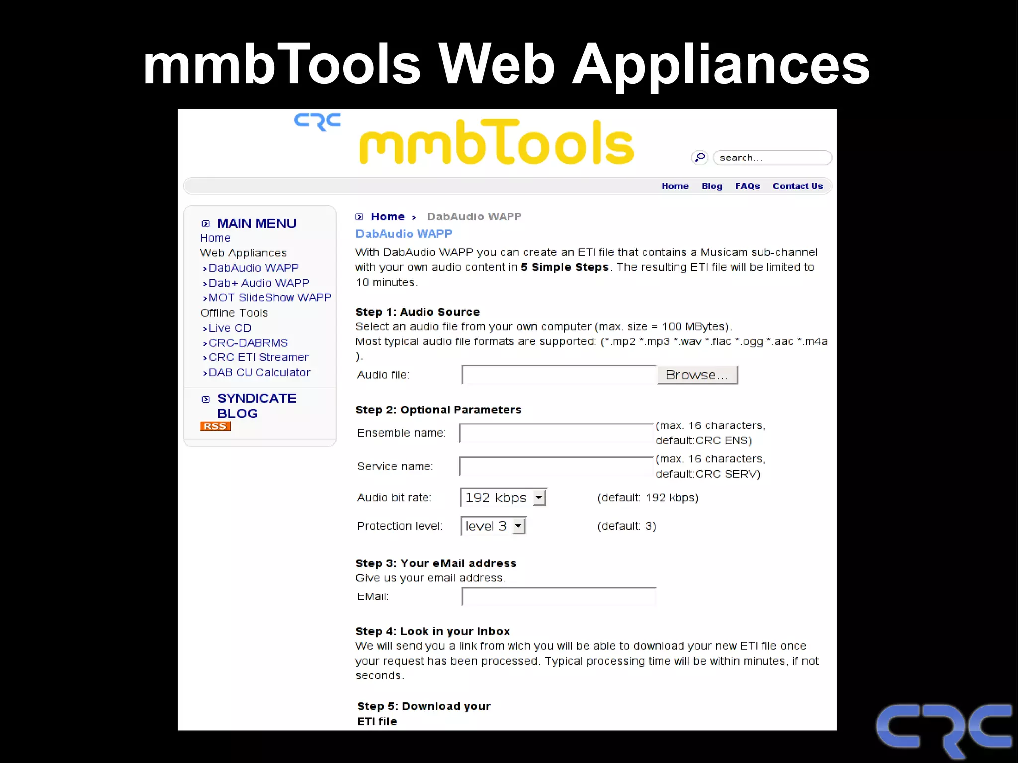 mmbTools Web Appliances
 