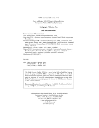 World economic outlook, october 2020