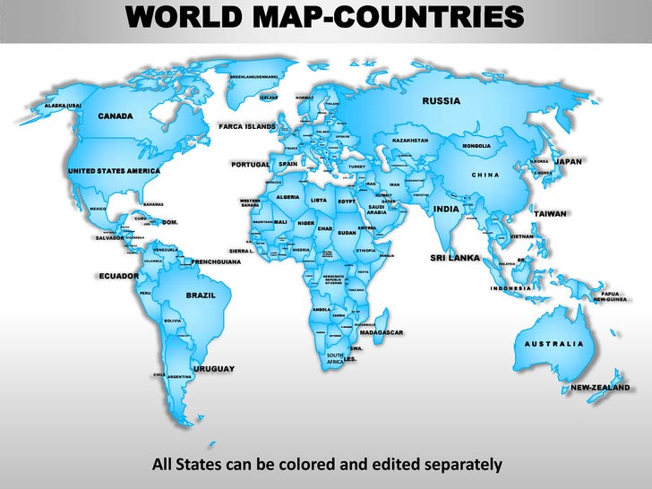 world editable continent map with countries world map editable
