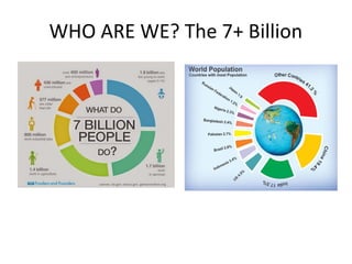 WHO ARE WE? The 7+ Billion
 