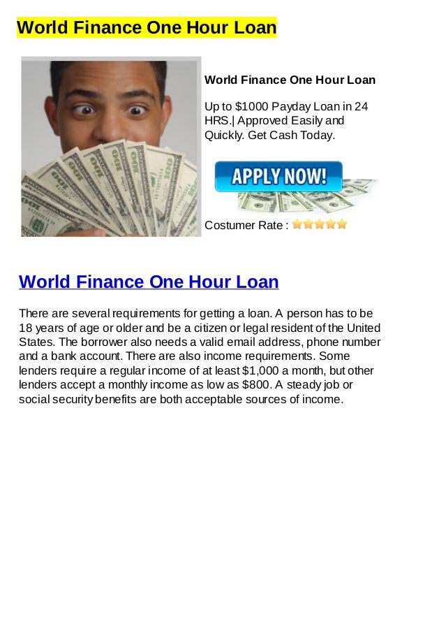 World Finance One Hour Loan
