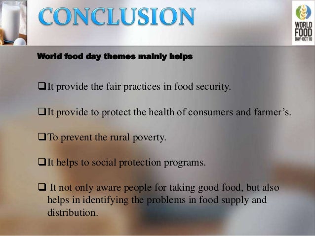 importance of world food