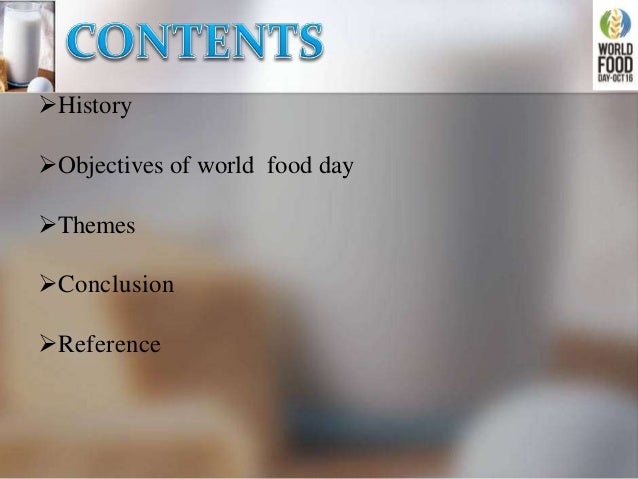 importance of world food