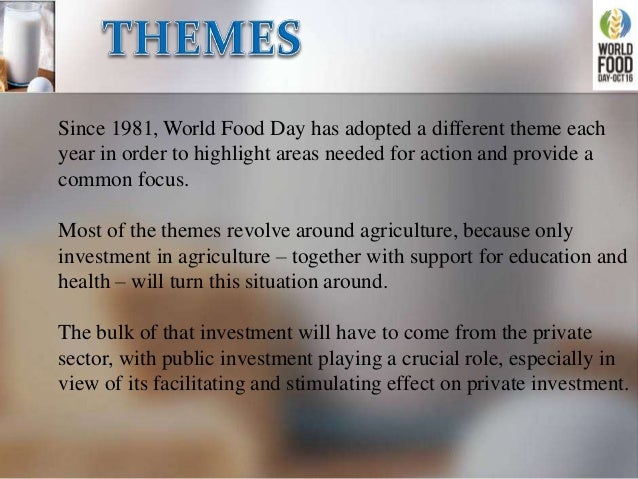 importance of world food
