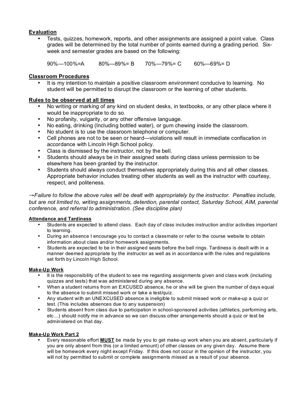 World geography syllabus