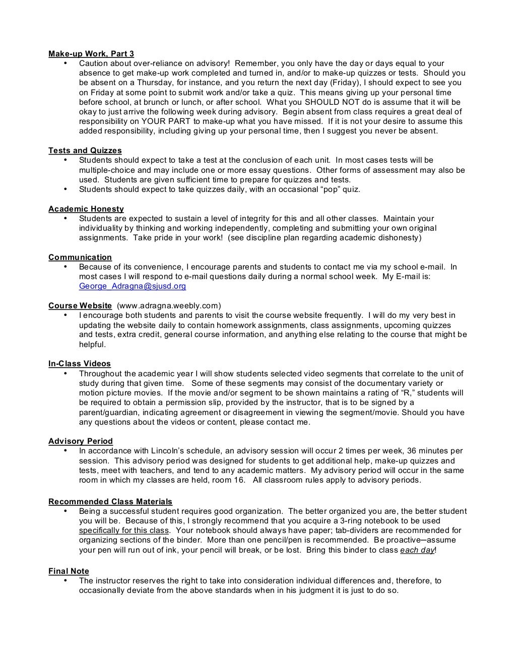 World geography syllabus