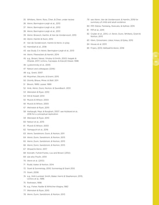 82
83
35	 Whillans, Aknin, Ross, Chen,  Chen, under review
36	 Aknin, Barrington-Leigh et al., 2013
37	 Aknin, Barrington-Leigh et al., 2013
38	 Aknin, Barrington-Leigh et al., 2013
39	 Aknin, Broesch, Hamlin,  Van de Vondervoort, 2015
40	 Aknin, Hamlin  Dunn, 2012
41	 Van de Vondervoort, Hamlin  Aknin, in prep
42	 Hanniball et al., 2018
43	 see Study 3 in Aknin, Barrington-Leigh et al., 2013
44	 Aknin, Fleerackers  Hamlin, 2014
45	e.g., Brown, Nesse, Vinokur  Smith, 2003; Inagaki 
Oherek, 2017; Uchino, Cacioppo,  Kiecolt-Glaser, 1996
46	 Lyubomirsky et al., 2005
47	 Nelson and colleagues (2016)
48	 e.g., Grant, 2007
49	 Moynihan, DeLeire,  Enami, 2015
50	 Glomb, Bhave, Miner,  Wall, 2011
51	 Bloom, 1999; Lazear, 1989
52	 Anik, Aknin, Dunn, Norton,  Quoidbach, 2013
53	 Weinstein  Ryan, 2010
54	 Hill  Howell, 2014
55	 Musick  Wilson, 2003
56	 Musick  Wilson, 2003
57	 Weinstein  Ryan, 2010
58	Harbaugh, Mayr,  Burghart, 2007; see Hubbard et al.,
2016 for a conceptual replication
59	 Weinstein  Ryan, 2010
60	 Nelson et al., 2015
61	 Musick  Wilson, 2003
62	 Yamaguchi et al., 2016
63	 Aknin, Sandstrom, Dunn,  Norton, 2011
64	 Aknin, Dunn, Sandstrom,  Norton, 2013
65	 Aknin, Dunn, Sandstrom,  Norton, 2013
66	 Aknin, Dunn, Sandstrom,  Norton, 2013
67	 Wiwad  Aknin, 2017
68	 Konrath, Fuhrel-Forbis, Lou and Brown (2012)
69	 see also Poulin, 2014
70	 Aknin et al. (2013)
71	 Rudd, Aaker,  Norton, 2014
72	 Grant  Sonnentag, 2010; Sonnentag  Grant 2012
73	 Grant, 2008
74	e.g., Holt-Lunstad, Smith, Baker, Harris  Stephenson, 2015;
Uchino et al., 1996
75	 Rothstein, 1998
76	e.g., Fisher, Nadler  Whitcher-Alagna, 1982
77	 Weinstein  Ryan, 2010
78	 Aknin, Dunn, Sandstrom,  Norton, 2013
79	see Aknin, Van de Vondervoort,  Hamlin, 2018 for
summary of child and adult evidence
80	 Piff, Dietze, Feinberg, Stancato,  Keltner, 2015
81	 Piff et al., 2015
82	Cryder et al., 2013, c.f. Aknin, Dunn, Whillans, Grant 
Norton, 2013
83	 Klein, Grossmann, Uskul, Kraus,  Epley, 2015
84	 House et al. 2013
85	 Frijers, 2013; Helliwell  Aknin, 2018
 