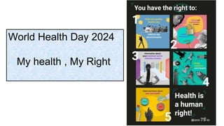 World Health Day 2024
My health , My Right
 