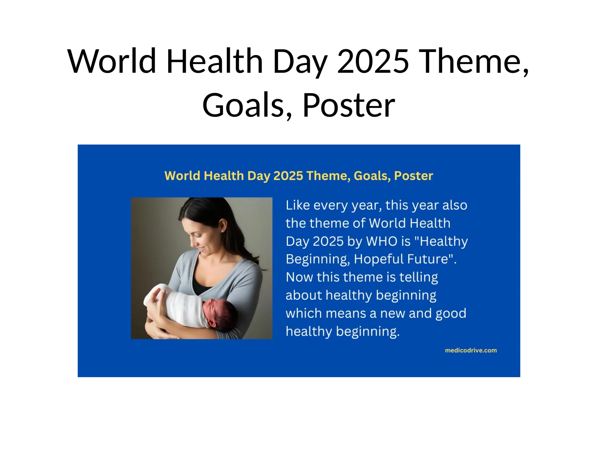 World Health Day 2025 Theme,
Goals, Poster
 