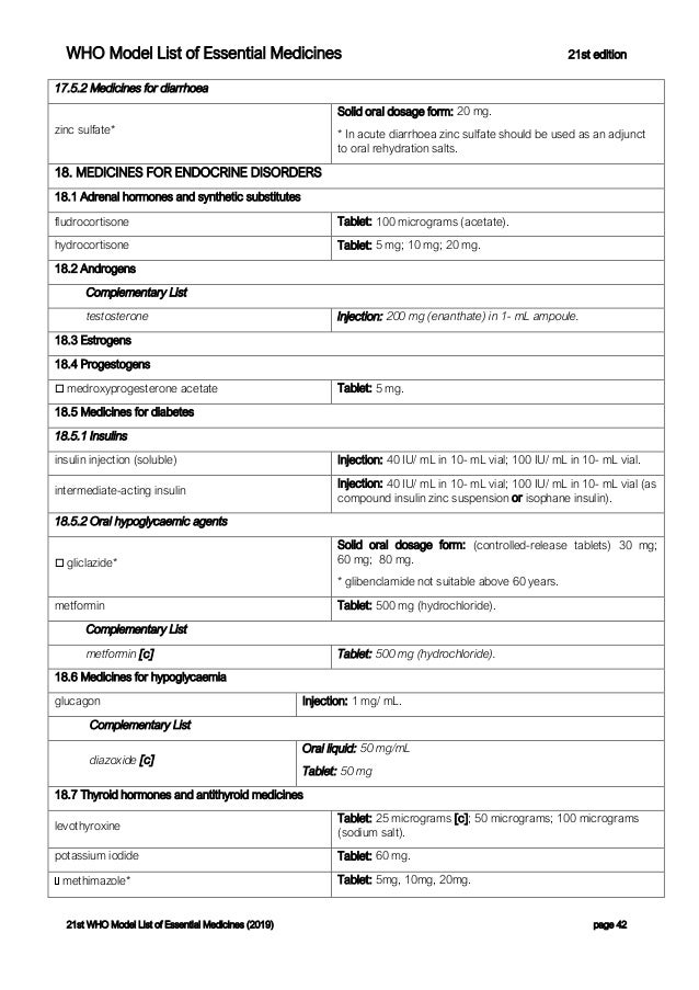 World Health Organization Model List of Essential Medicines 21st List…