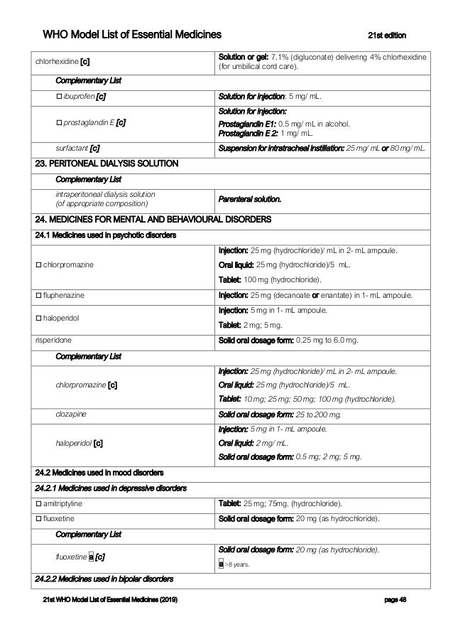 World Health Organization Model List of Essential Medicines 21st List…
