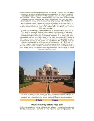 World heritage monuments of india | PDF