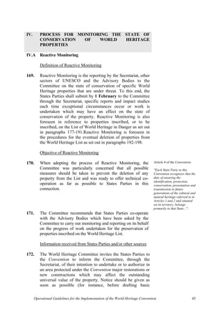 World Heritage Operational Guidelines | PDF