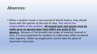 World history class rules | PPTX