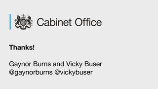 Thanks!
Gaynor Burns and Vicky Buser
@gaynorburns @vickybuser
 