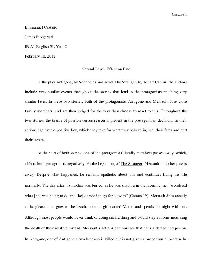 English ib world literature essay