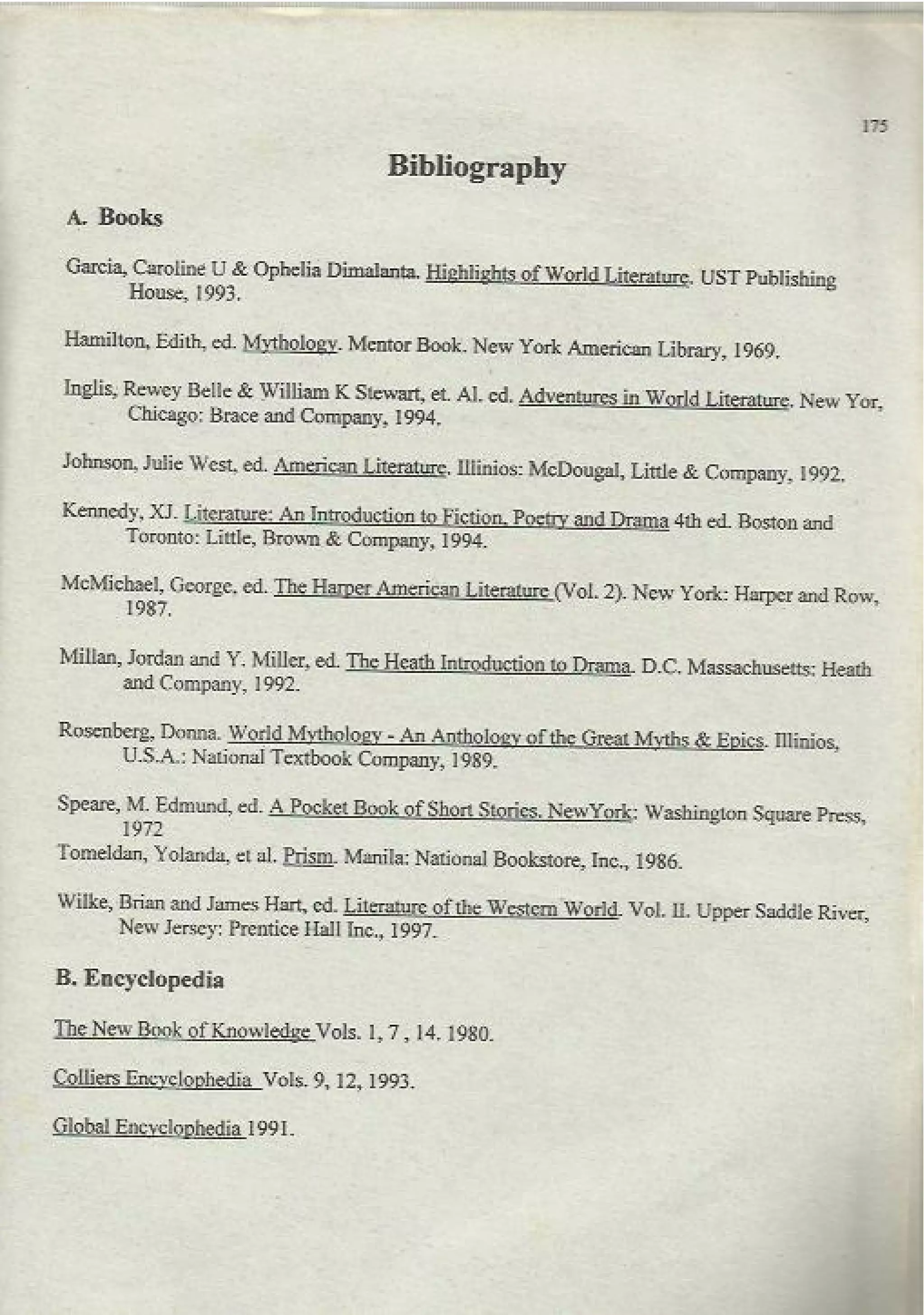 World literature/ Notes