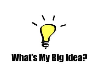 What’s My Big Idea?
 
