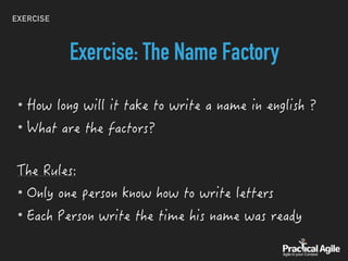 EXERCISE
Exercise: The Name Factory
•
•
•
•
 