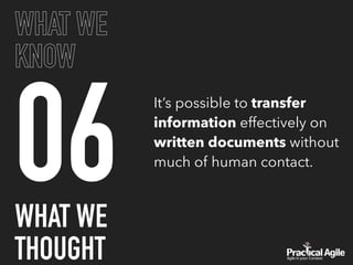 06
WHAT WE
KNOW
It’s possible to transfer
information effectively on
written documents without
much of human contact.
WHAT WE
THOUGHT
 