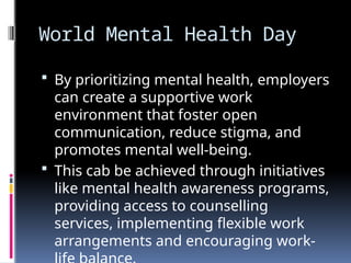 World Mental Health Day - 2024 celebration | PPTX